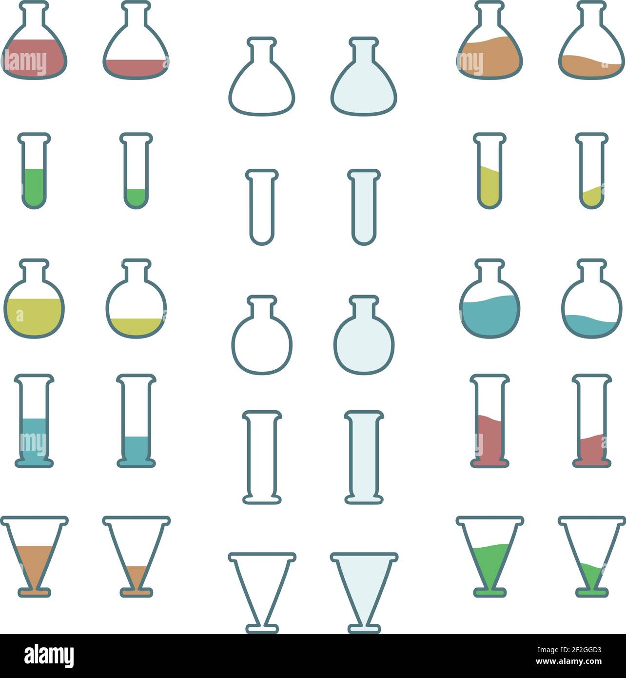 Various laboratory glassware vector illustration Stock Vector Image