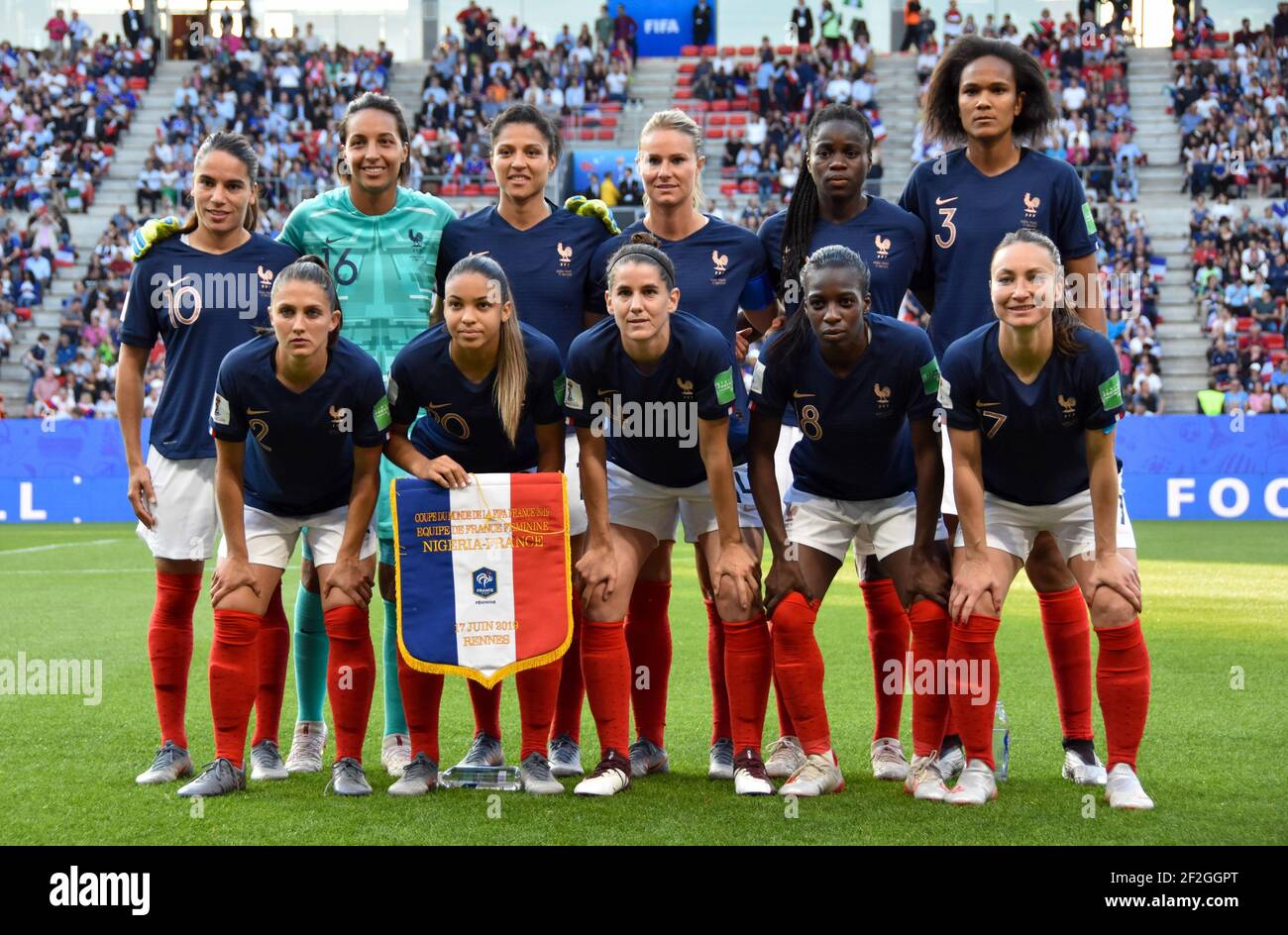 The team of France ahead of the FIFA Women's World Cup France 2019, Group A football match between Nigeria and France on June 17, 2019 at Roazhon Park stadium in Rennes, France - Photo Melanie Laurent / A2M Sport Consulting / DPPI Stock Photo