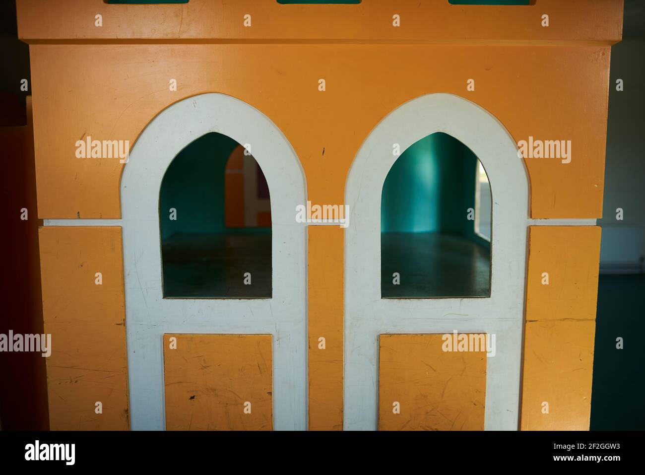 Small orange playhouse in a school Stock Photo Alamy