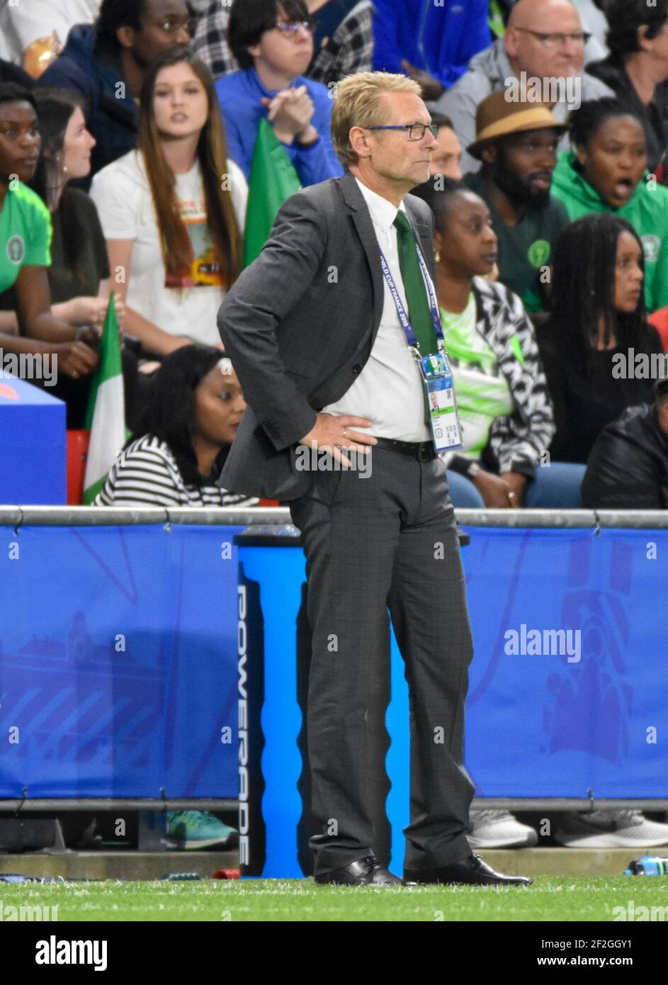 Thomas Dennerby head coach of Nigeria during the FIFA Women's World Cup France 2019, Group A football match between Nigeria and France on June 17, 2019 at Roazhon Park stadium in Rennes, France - Photo Melanie Laurent / A2M Sport Consulting / DPPI Stock Photo