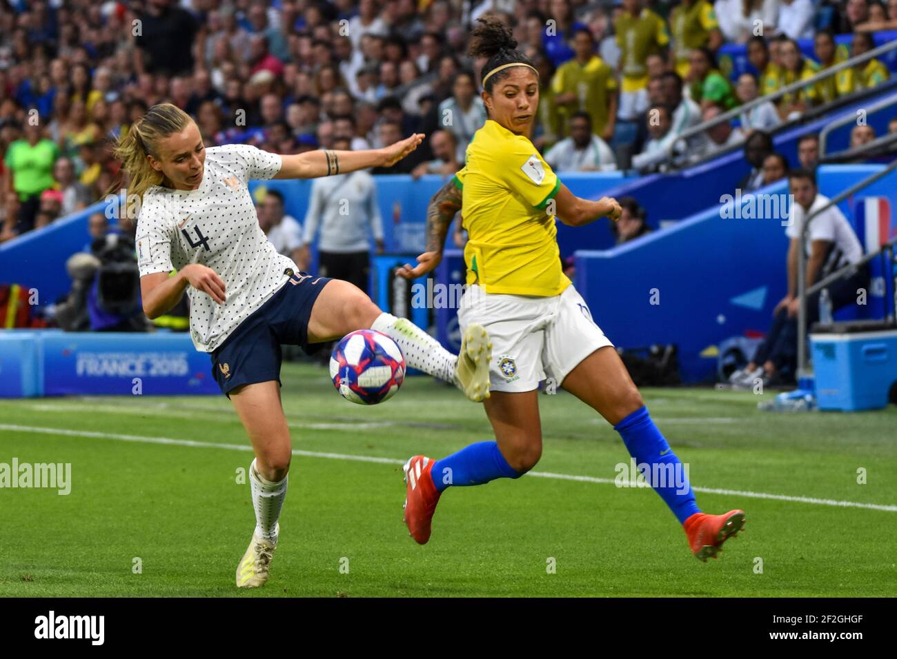 Marion Torrent of France and Cristiane of Brazil during the FIFA Women's World Cup France 2019, round of 16, football match between France and Brazil on June 23, 2019 at Oceane stadium in Le Havre, France - Photo Melanie Laurent / A2M Sport Consulting / DPPI Stock Photo
