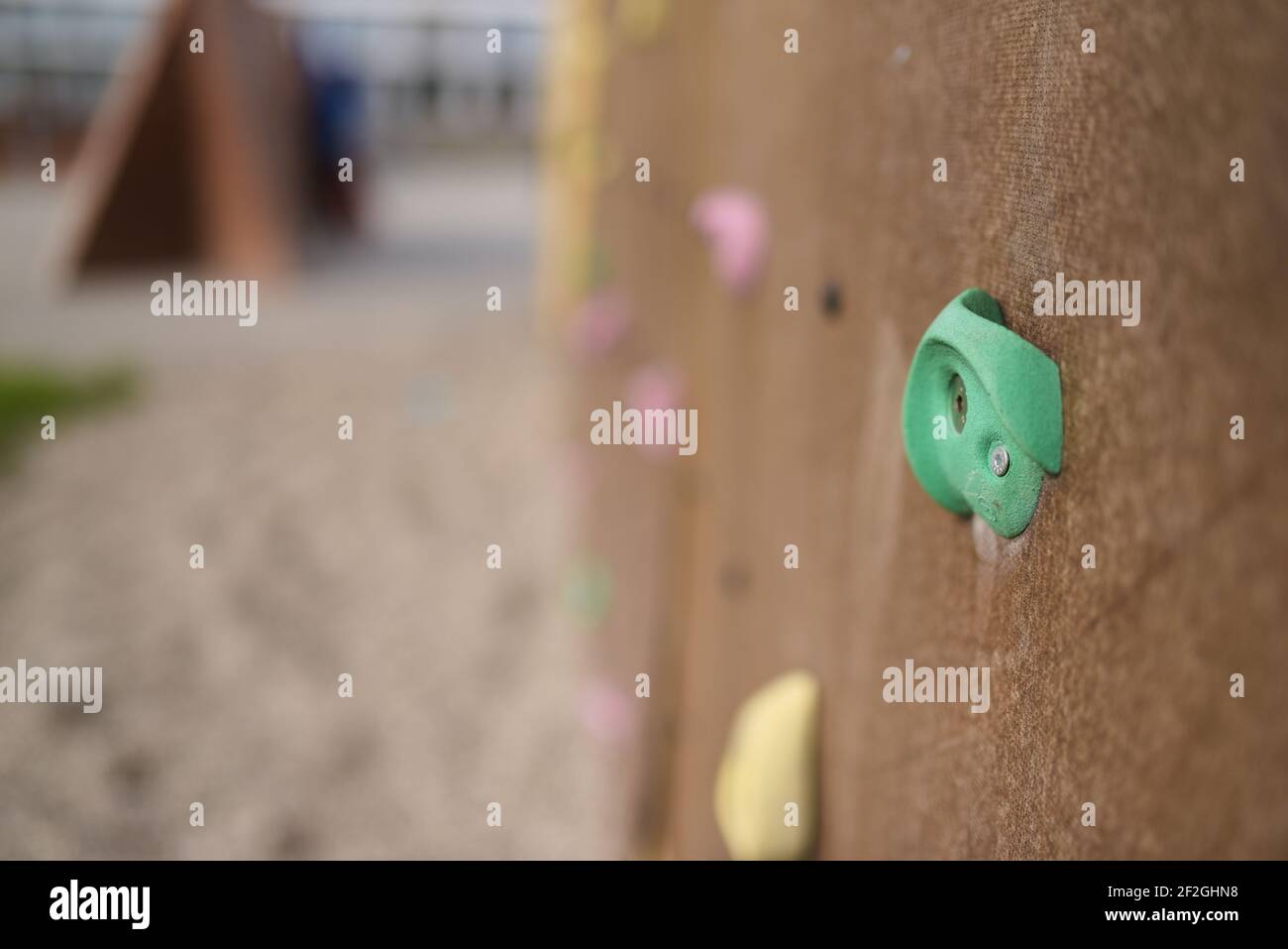 wall climbing at a school playground Stock Photo Alamy