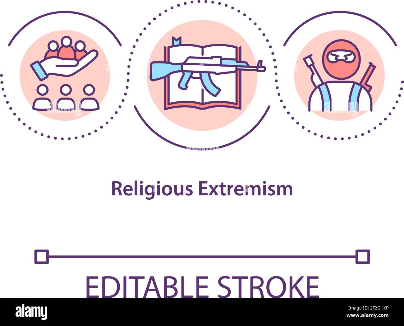 Religious extremism concept icon Stock Vector