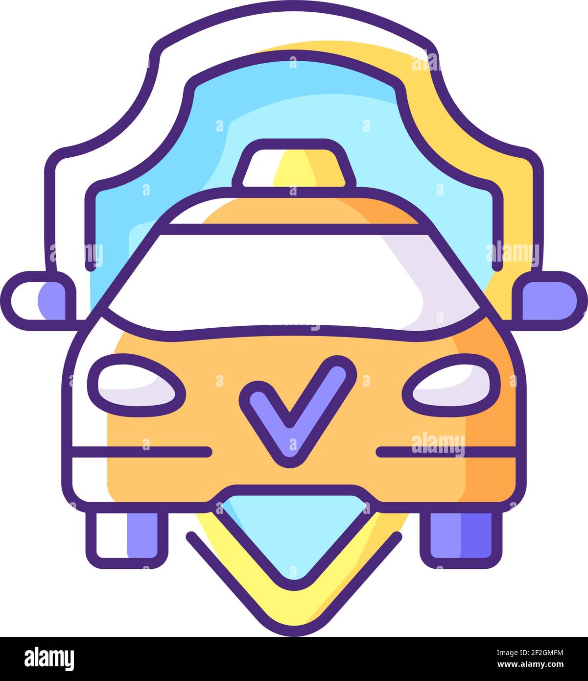 Safe ride RGB color icon Stock Vector
