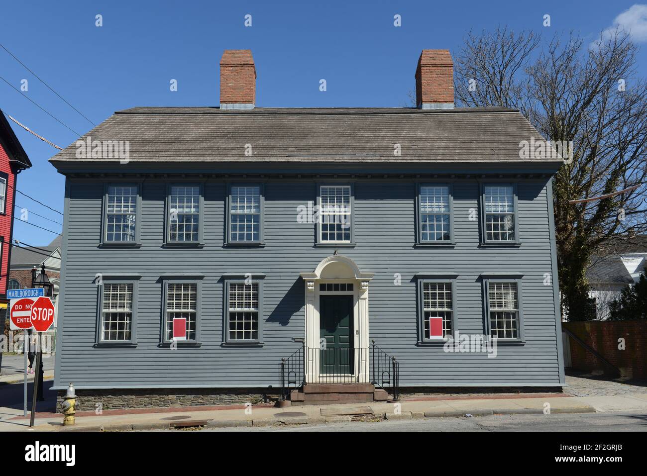 John Coddington House, built in 1730, is at Marlborough Street and