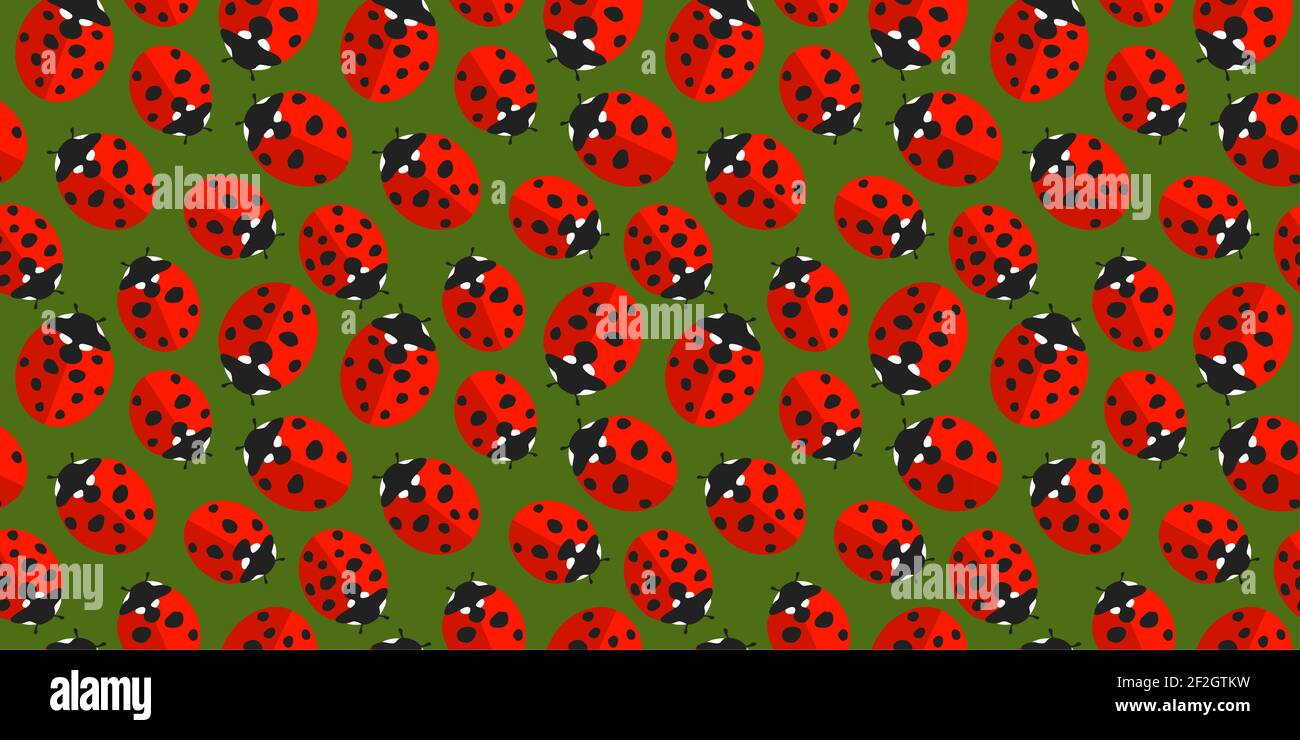 Green And Red Flat Spring Or Summer Seamless Pattern Background With ...