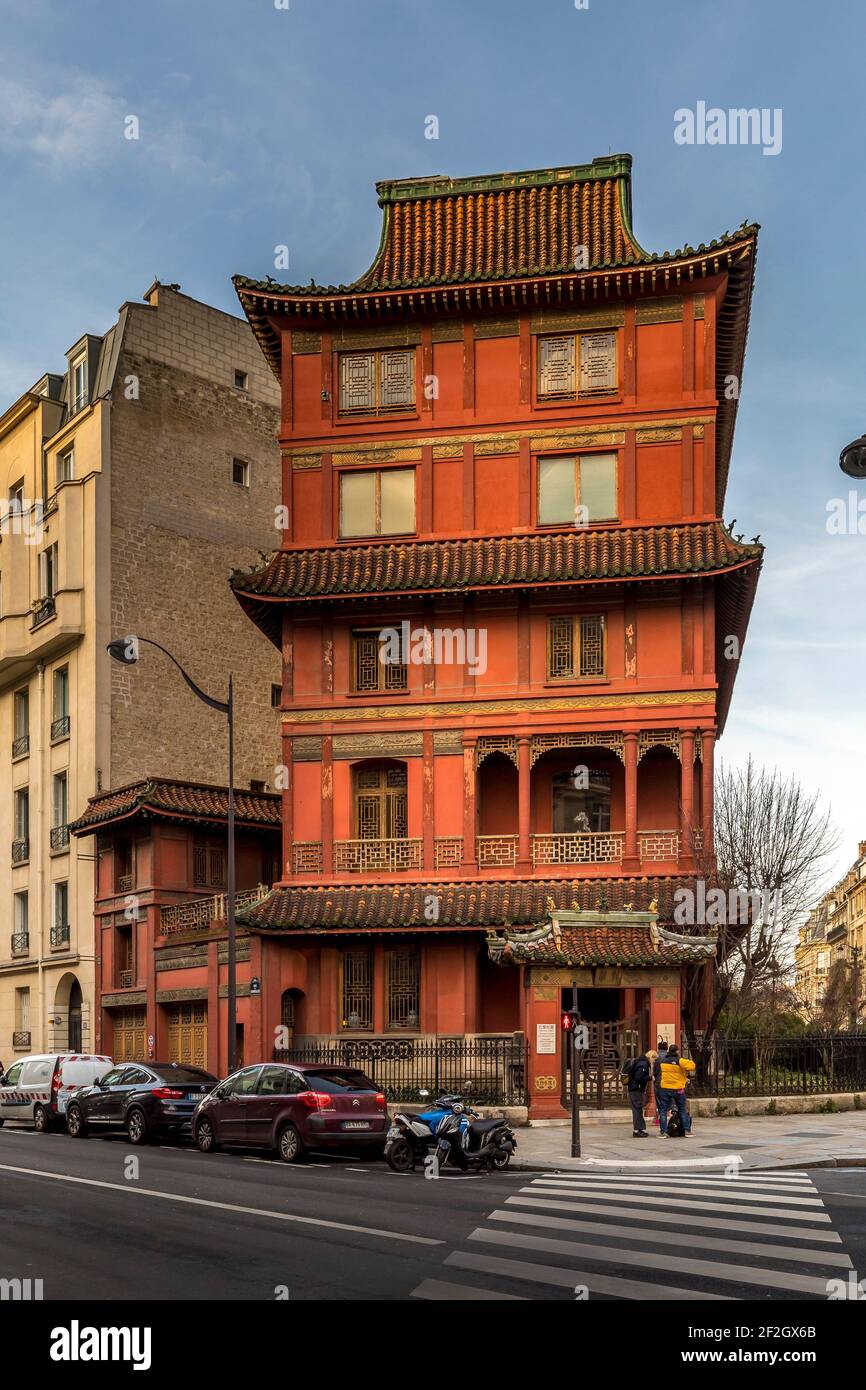 Paris, France - February 19, 2021: The Paris Pagoda is an unusual ...