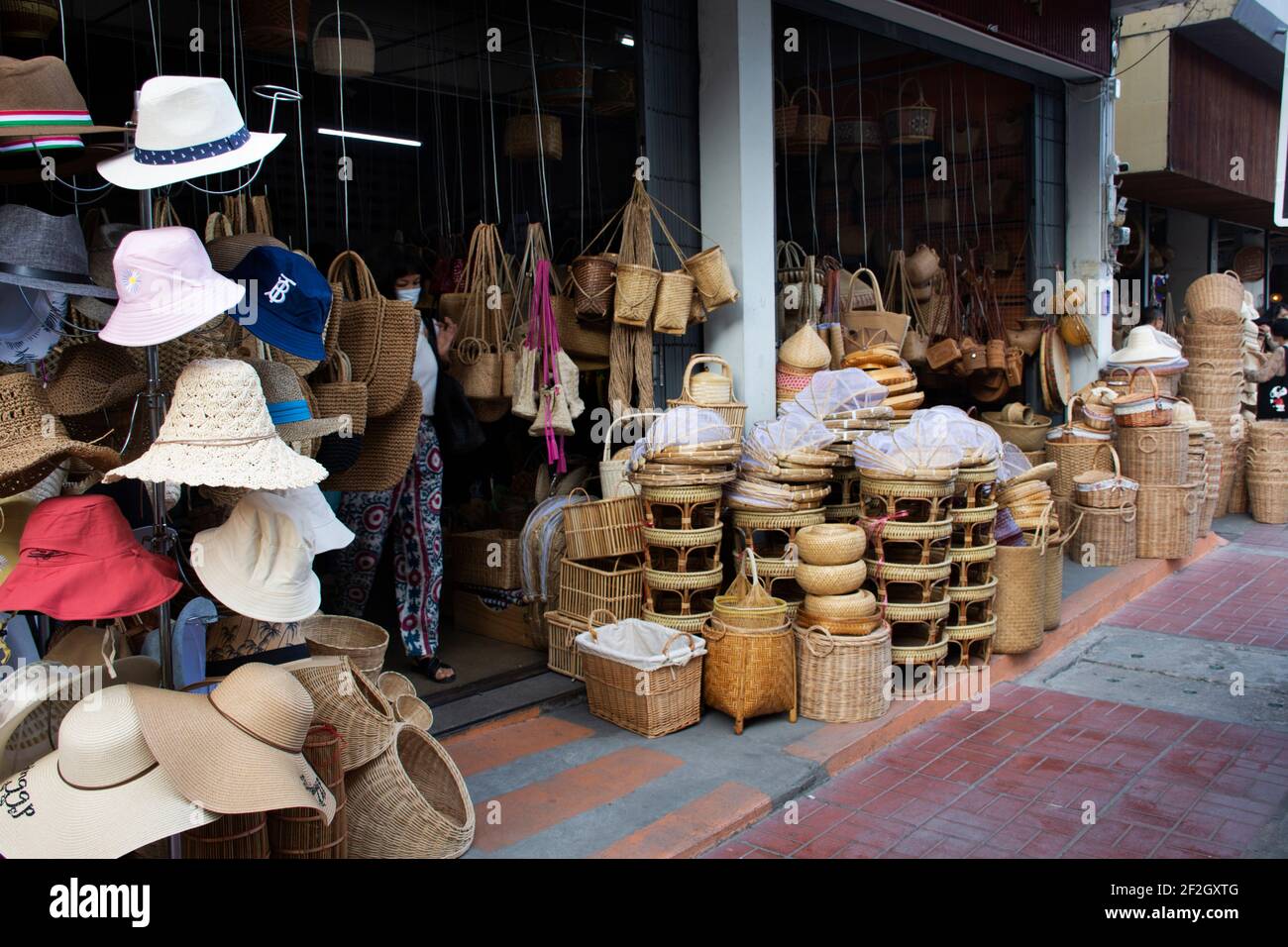 Thai people and foreign travelers walking travel visit handmade
