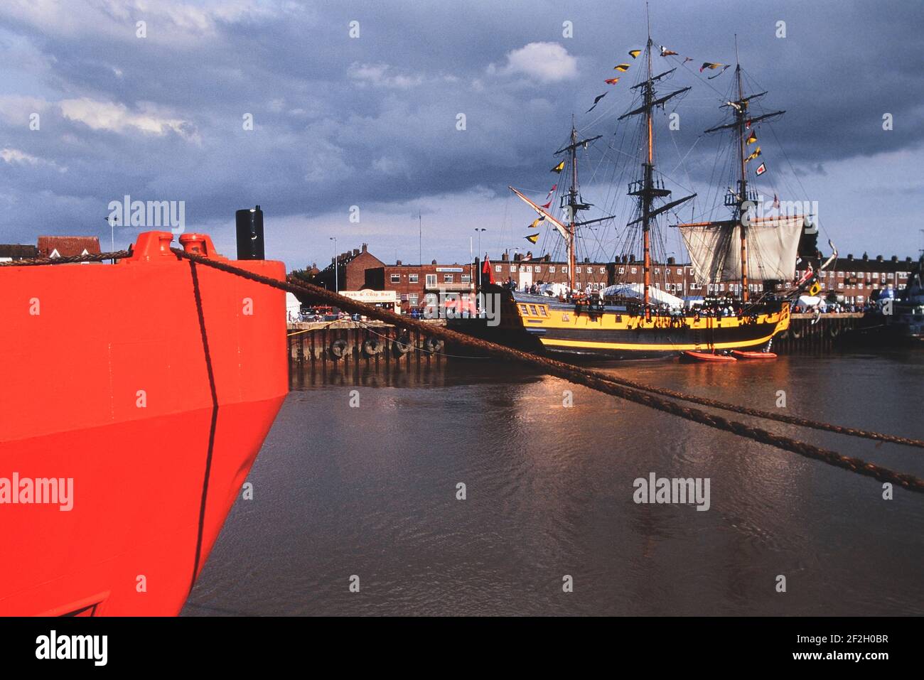 The Grand Turk sailing ship moored at the South Quay, Great Yarmouth