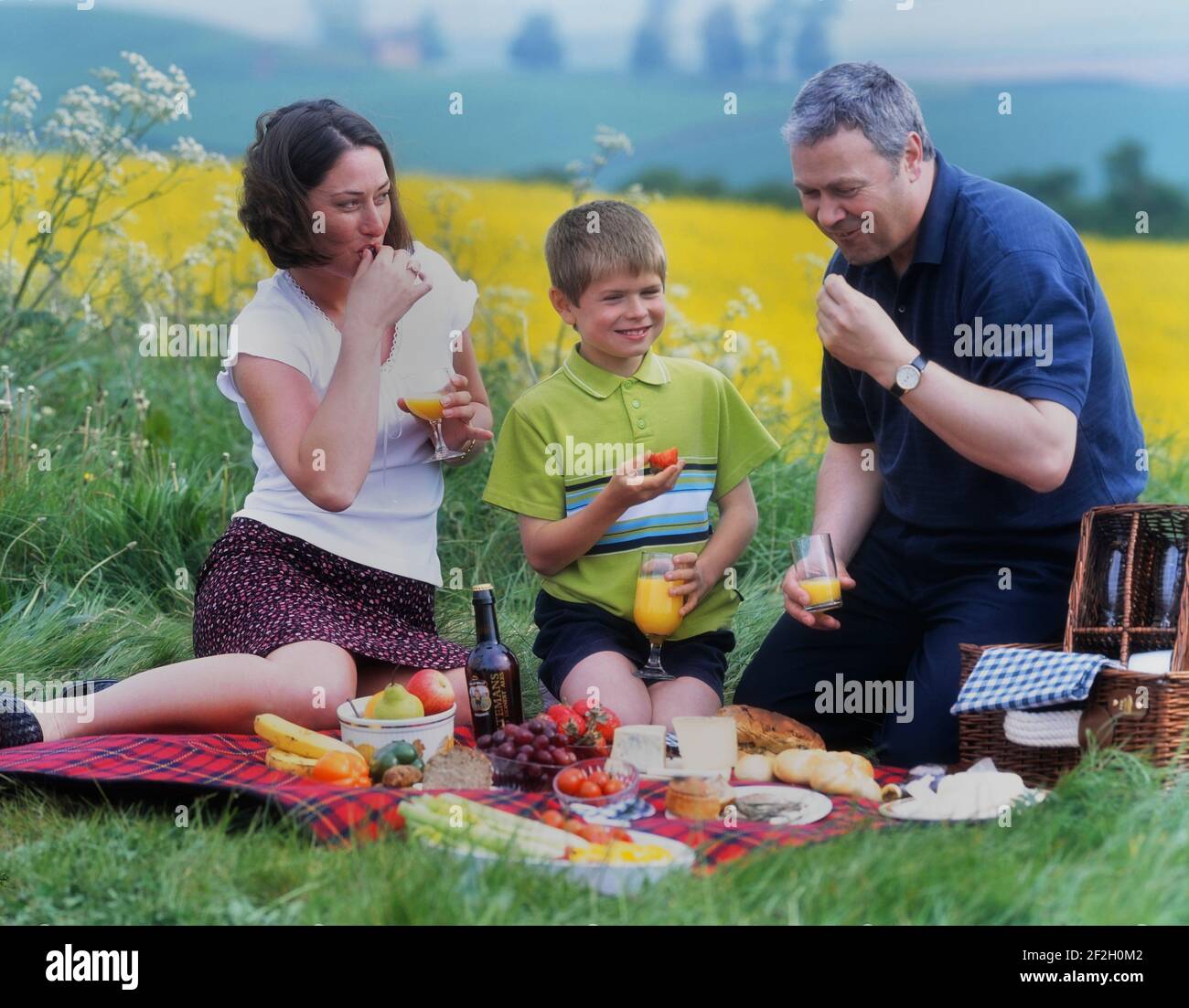 A family picnic in the countryside, Lincolnshire Wolds, England, UK Stock Photo Alamy