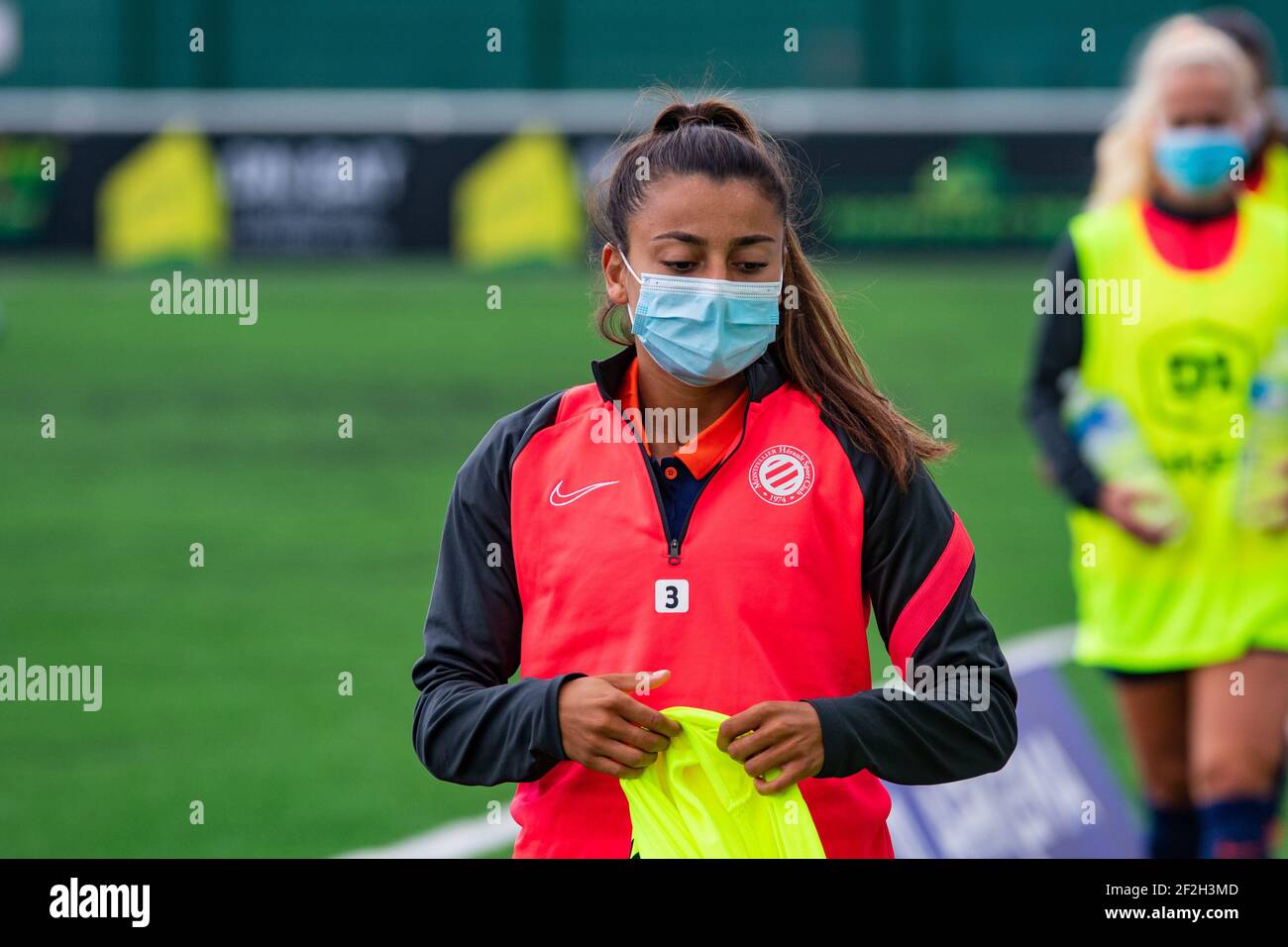 Ines Belloumou Of Montpellier Herault Sport Club Ahead Of The Women S French Championship D1 Arkema Football Match Between Fleury 91 Fc And Montpellier Hsc On September 5 At Walter Felder Stadium