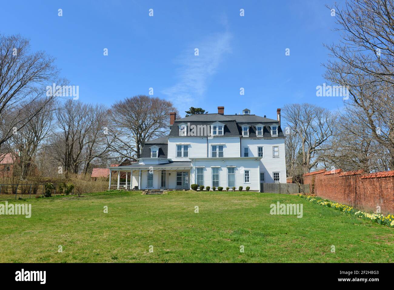 Cave Cliff mansion at Leroy Avenue in Bellevue Avenue Historic District in Newport , Rhode Island RI, USA. Stock Photo