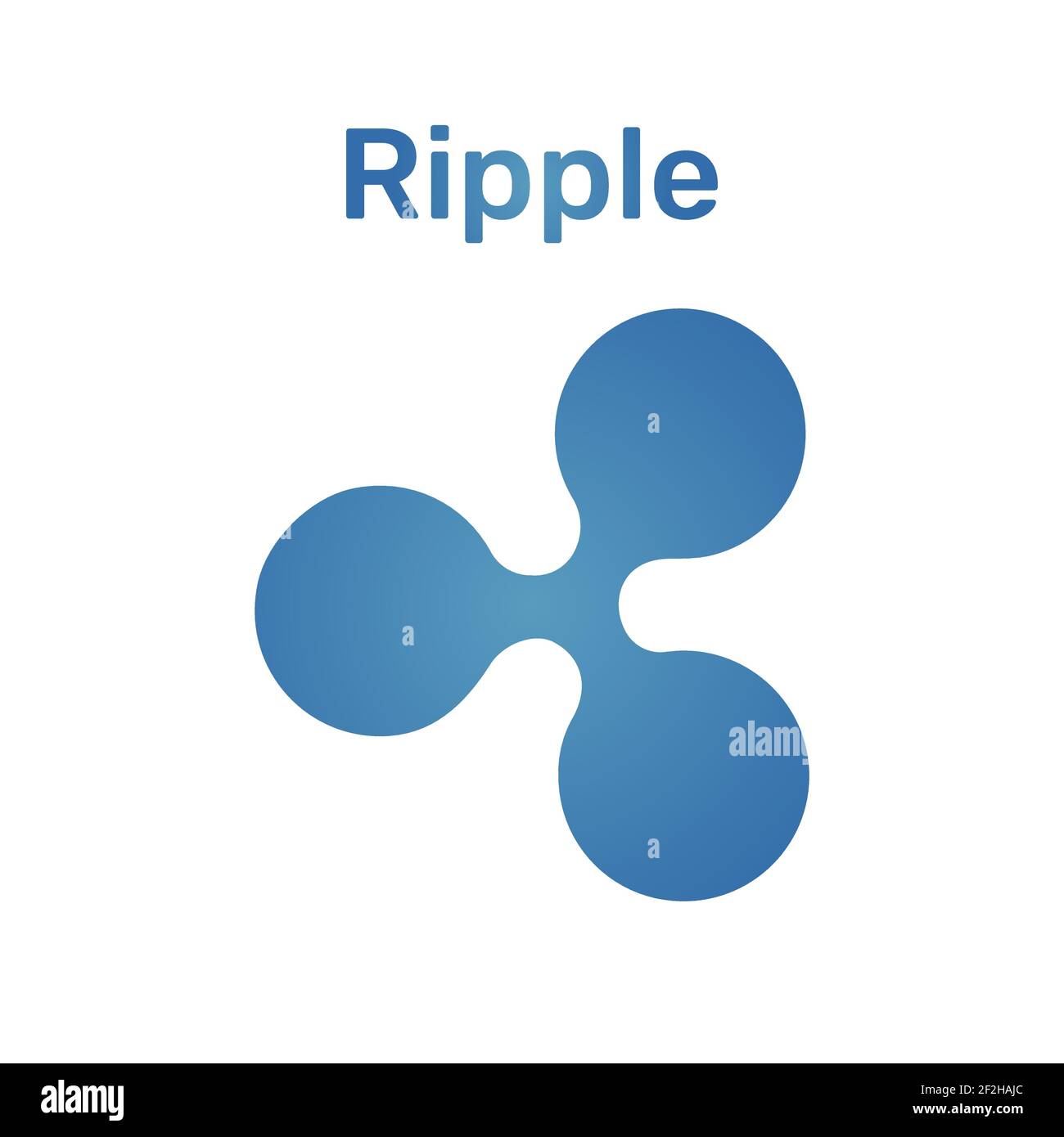 Ripple cryptocurrency colored icon isolated on white background Stock Vector