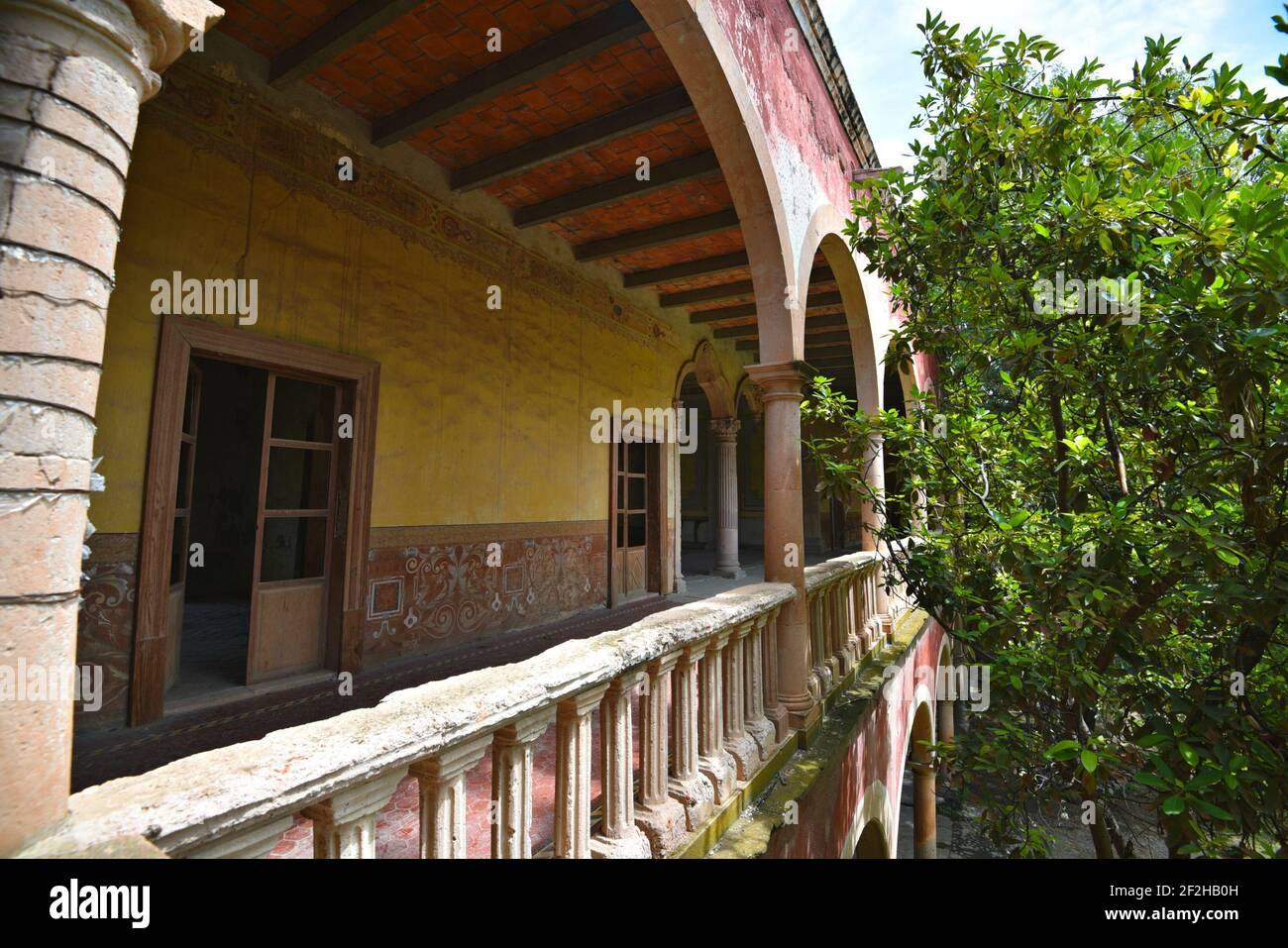 Landscape with porch view of the legendary Colonial style Hacienda de ...