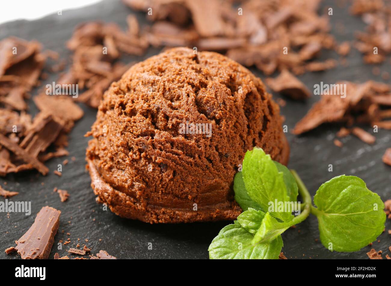 Scoop of chocolate ice cream Stock Photo Alamy