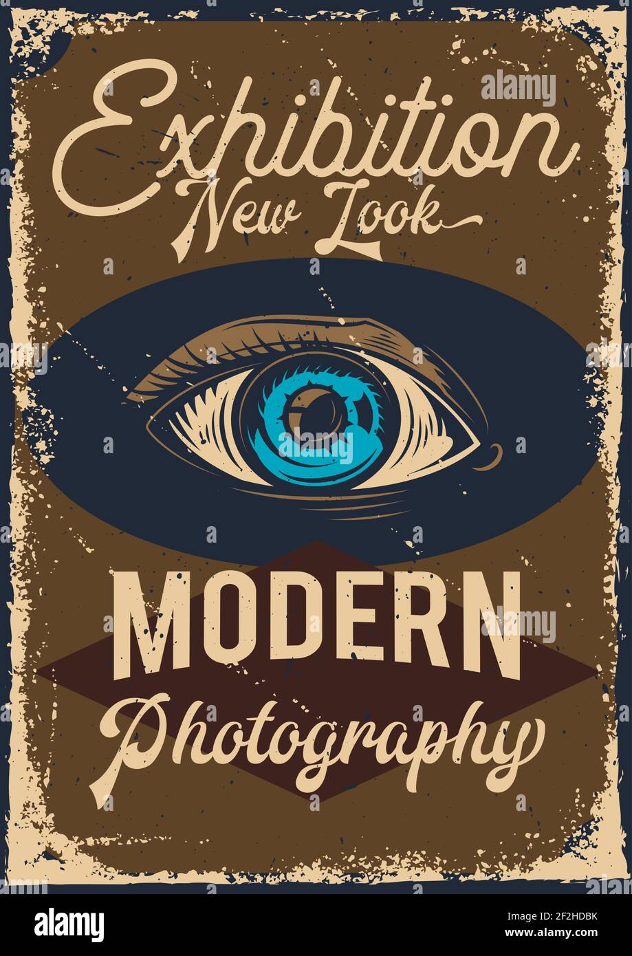 Poster design with illustration of advertising of exhibition with an