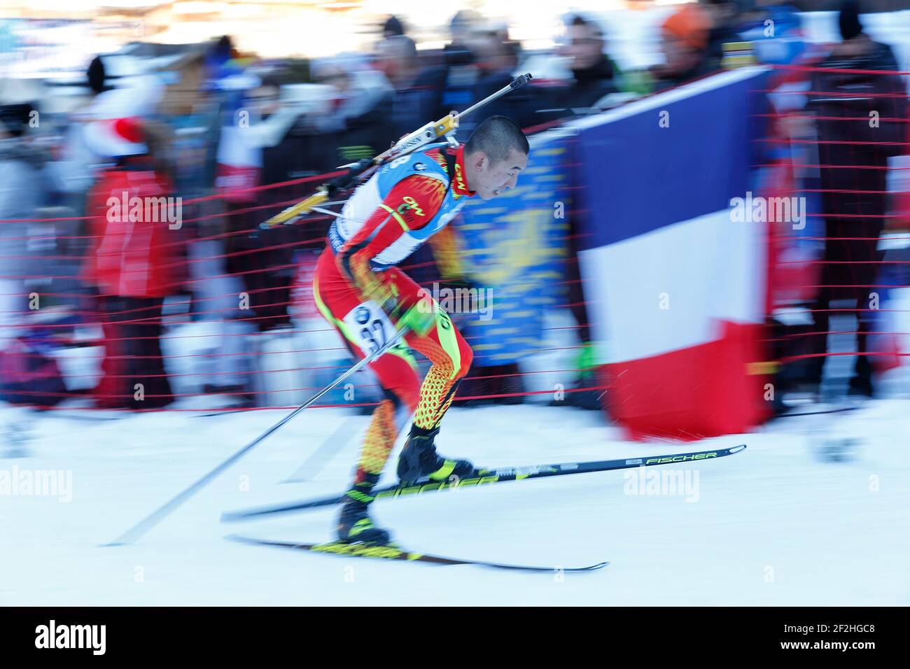 CHENG Fangming (CHN) during the BMW IBU World Cup Biathlon, Men's 10 Km sprint, on December 19, 2019 in Le Grand Bornand, France - Photo Bruno Fouillat / DPPI Stock Photo