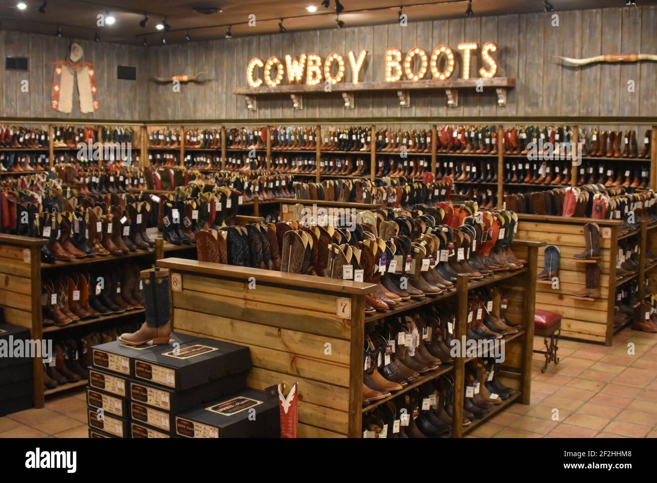 COYBOY BOOT STORE, FORT WORTH, TEXAS,USA Stock Photo