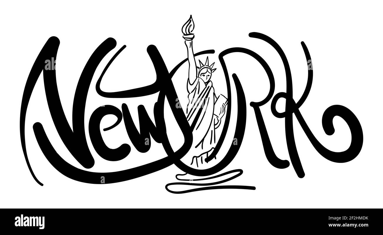 New York Calligraphy Stock Photo