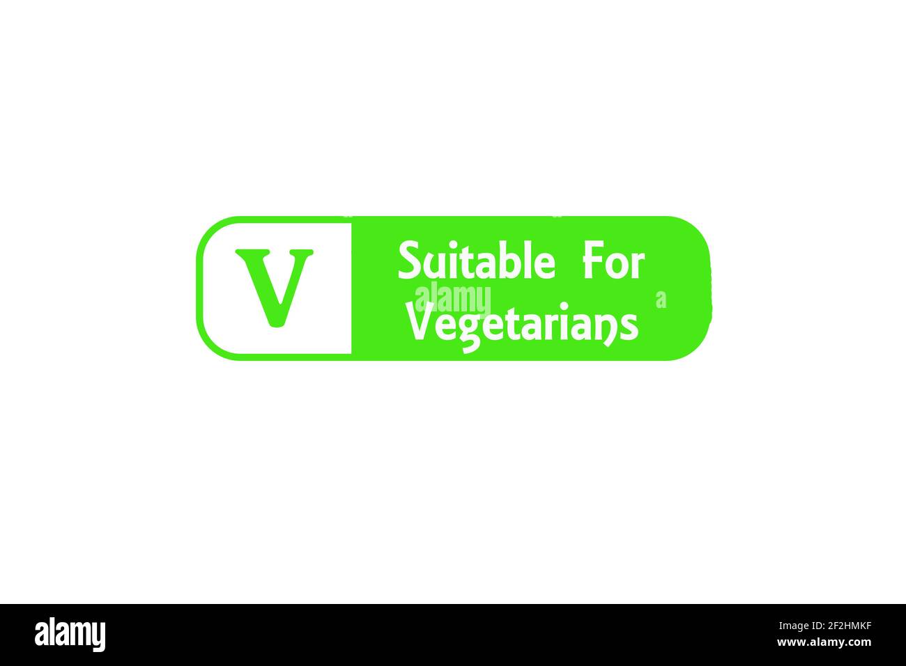 Alternative Diet Stamp Reading Suitable For Vegetarians with a V symbol
