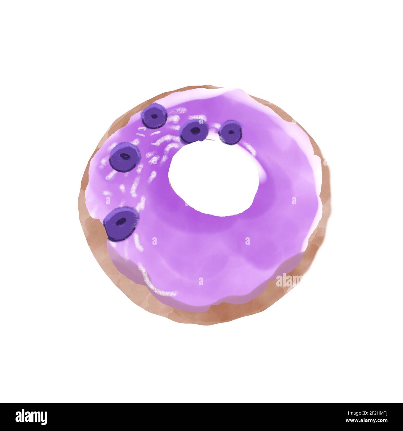 Donut with pink glaze and colorful sprinkles isolated on a white ...