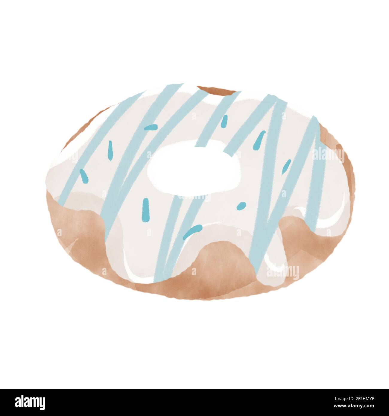 Donut with pink glaze and colorful sprinkles isolated on a white ...