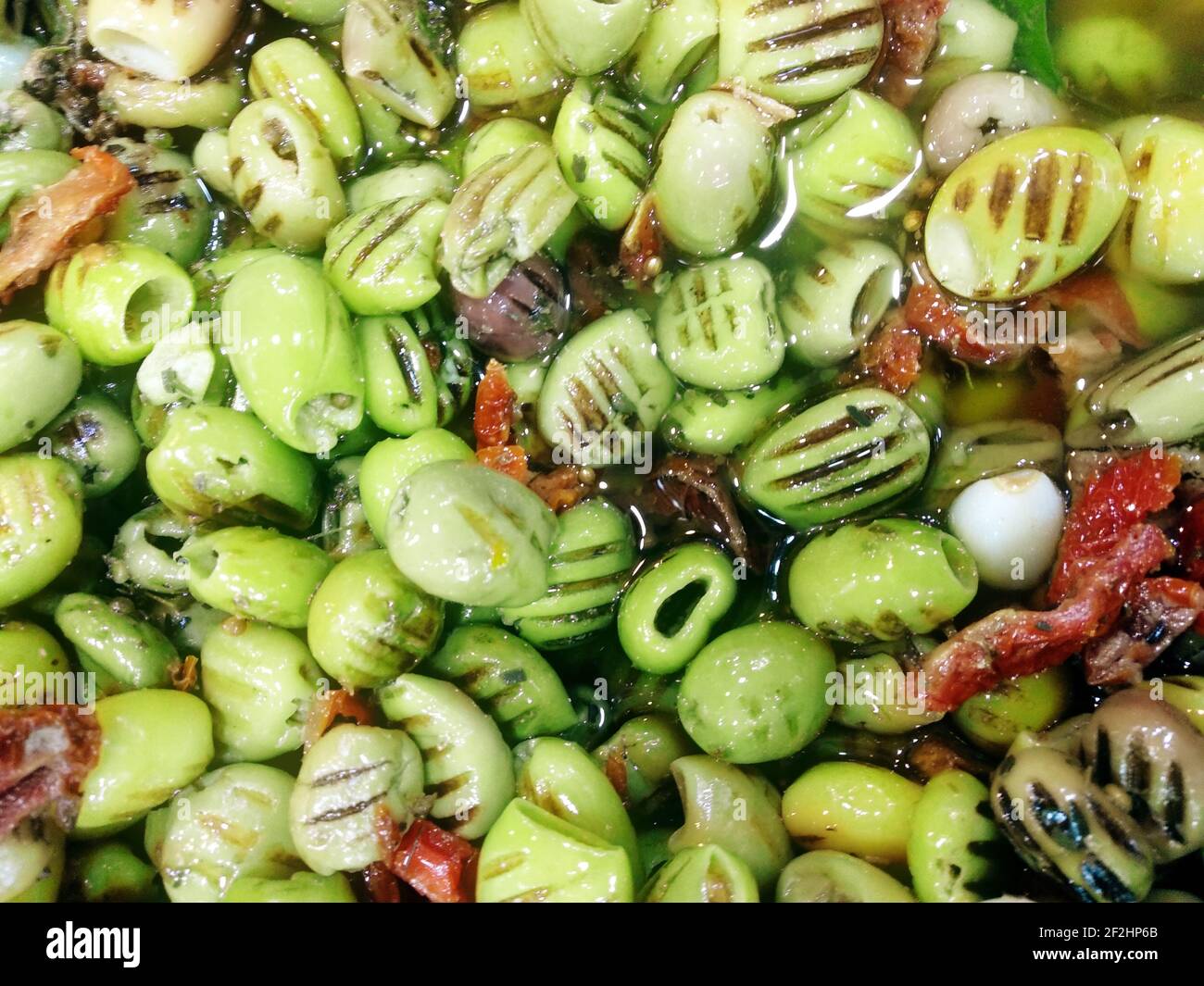 Pickled Green Olives Stock Photo Alamy