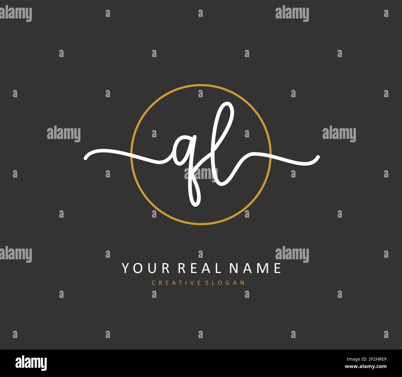 Ql Initial QL Initial letter handwriting and signature logo. A concept handwriting ...