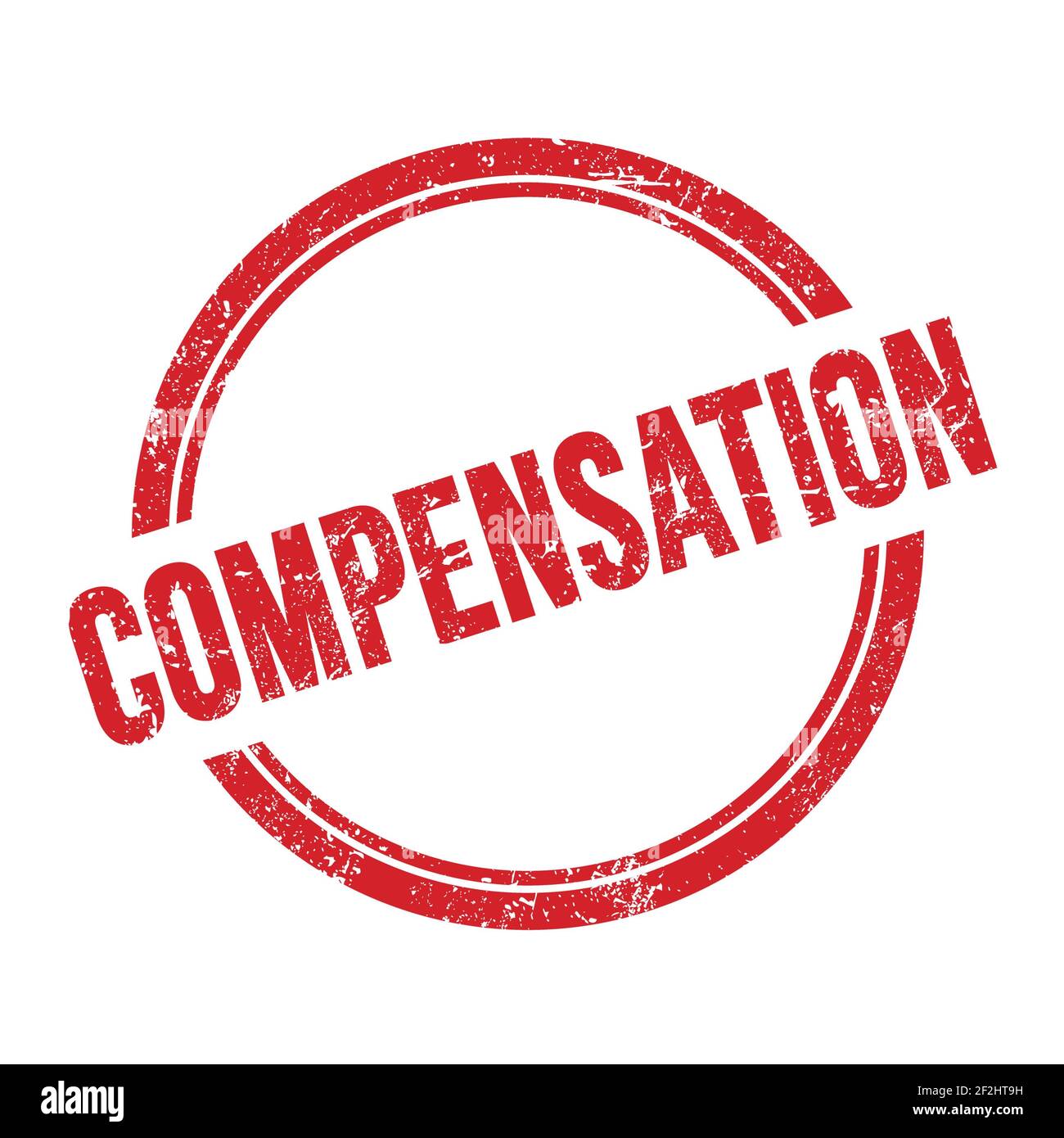 COMPENSATION text written on red grungy vintage round stamp Stock Photo ...
