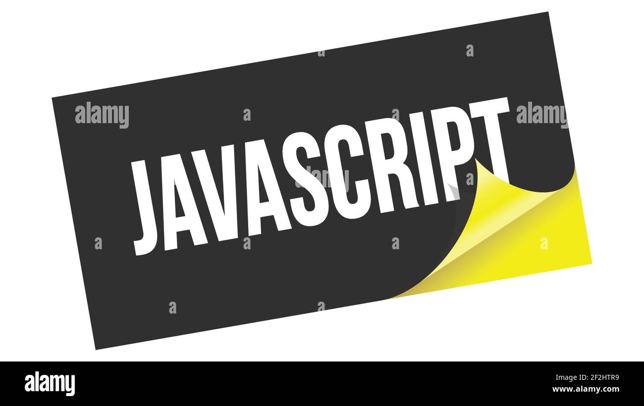 JAVASCRIPT text written on black yellow sticker stamp Stock Photo - Alamy