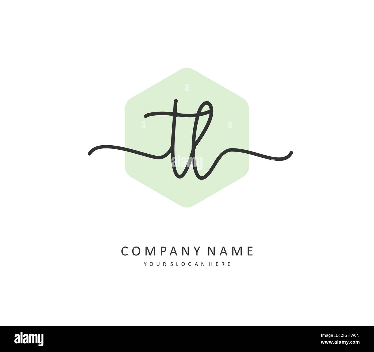 TL Initial letter handwriting and signature logo. A concept handwriting initial logo with template element. Stock Vector
