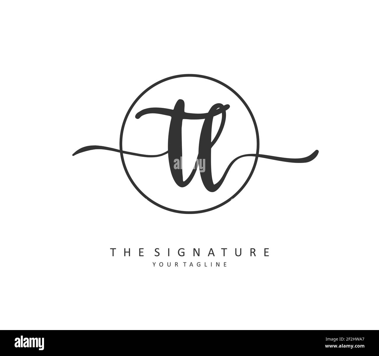 TL Initial letter handwriting and signature logo. A concept handwriting initial logo with template element. Stock Vector