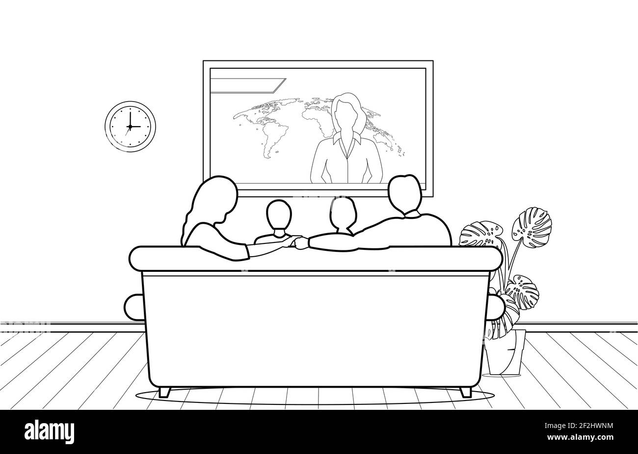 Single continuous line drawing young family couple sitting on sofa playing  computer games on gaming console and watching tv set. Home leisure spare  time. Dynamic one line draw graphic design vector 8720815