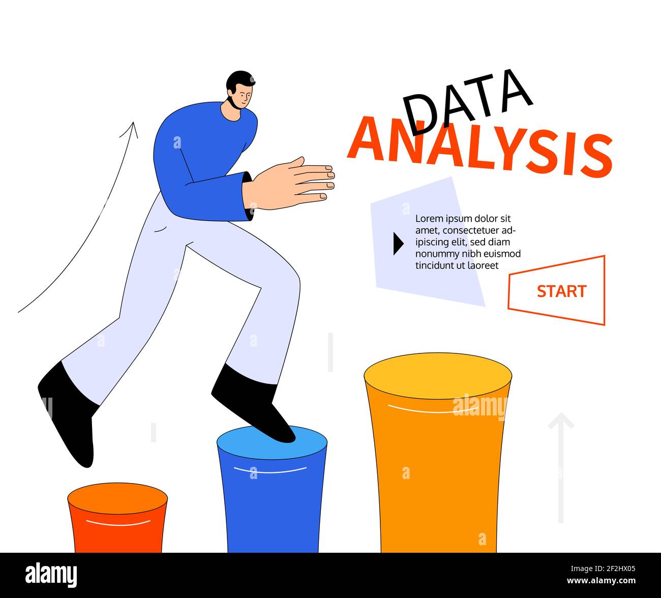 Data analysis - modern colorful flat design style web banner with copy ...