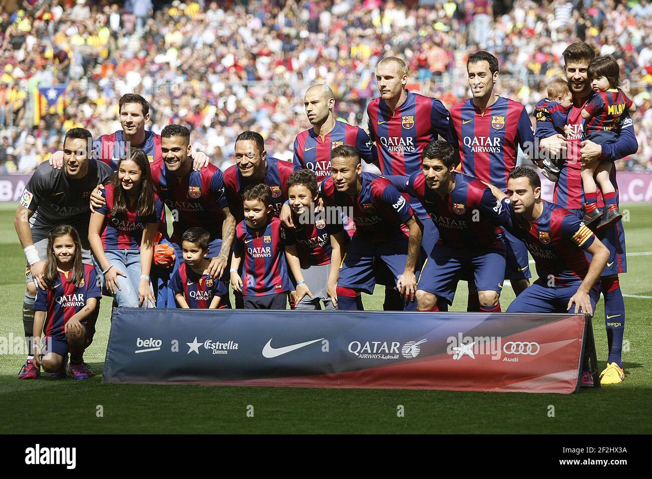 FC Barcelona group during the Spanish Championship 2014/2015 football match between FC Barcelona