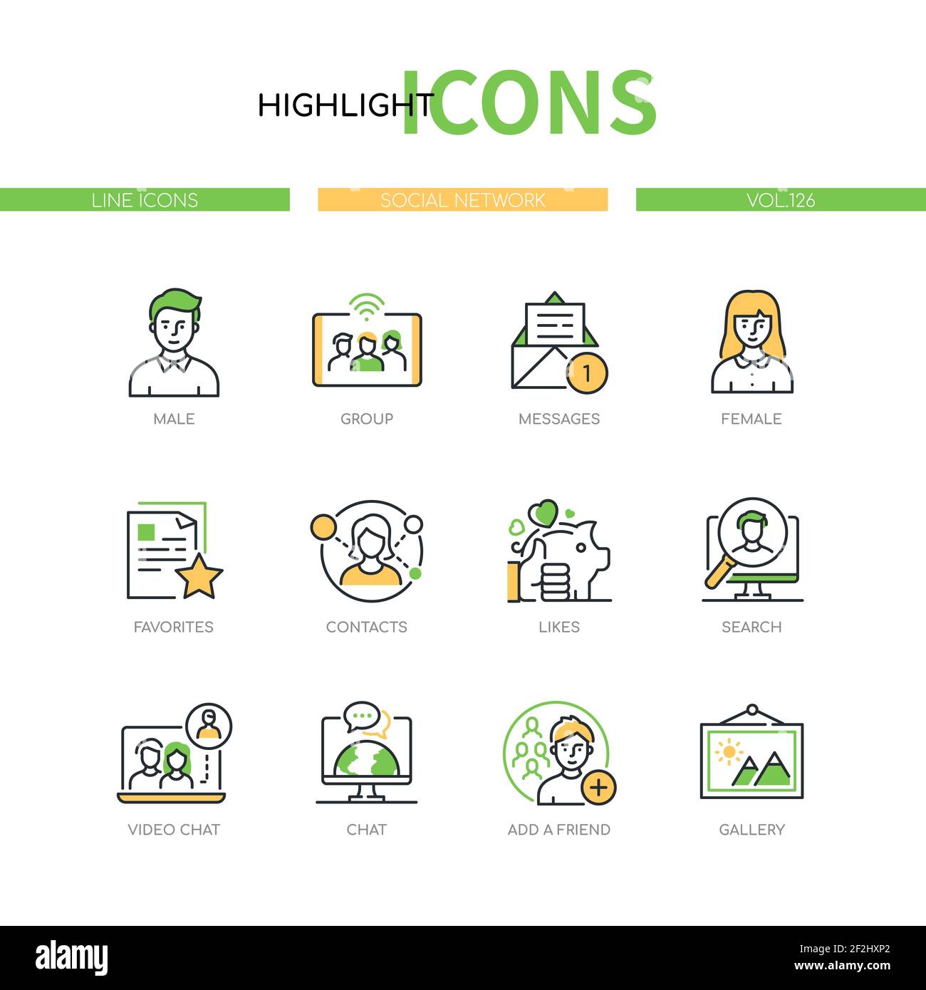 Social network - line design style icons set. Digital marketing and ...