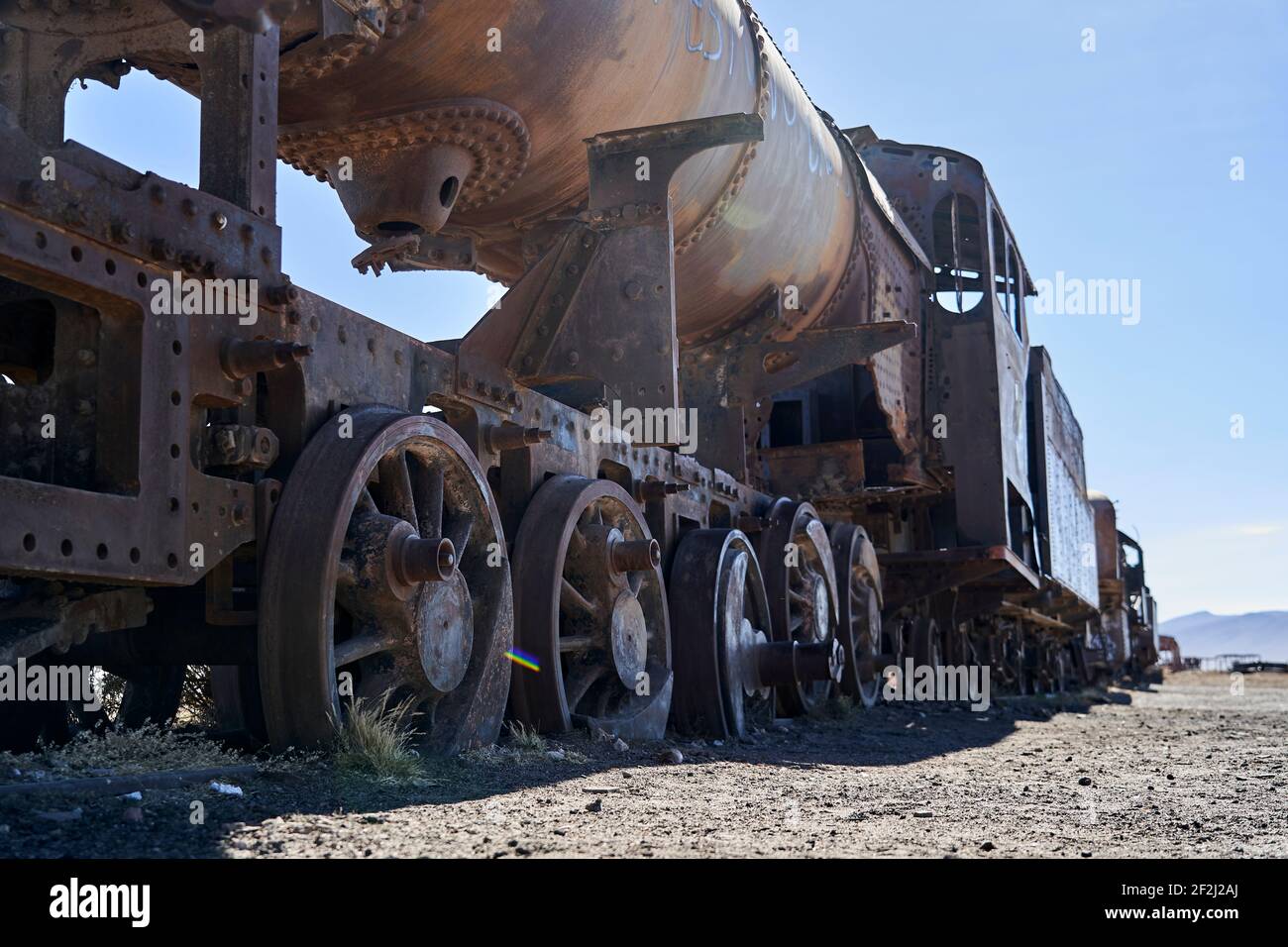 Old Rusty Trains At The Antique Train Cemetery Close To The Salt Flats Of Uyuni In Bolivia Rusting Away In The Sun Lost Places At The Salar De Uyuni Stock Photo