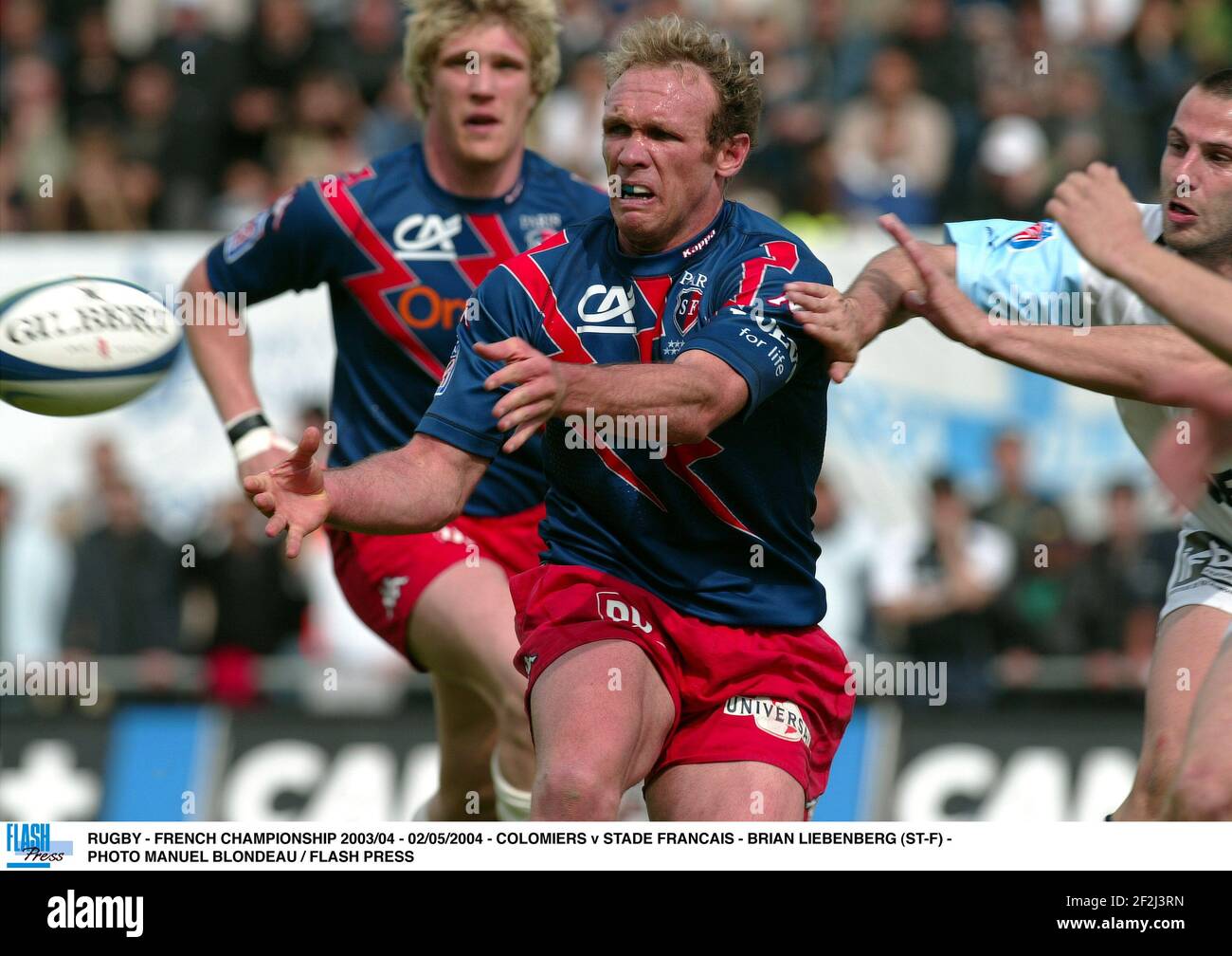 RUGBY - FRENCH CHAMPIONSHIP 2003/04 - 02/05/2004 - COLOMIERS v STADE FRANCAIS - BRIAN LIEBENBERG (ST-F) - PHOTO MANUEL BLONDEAU / FLASH PRESS Stock Photo