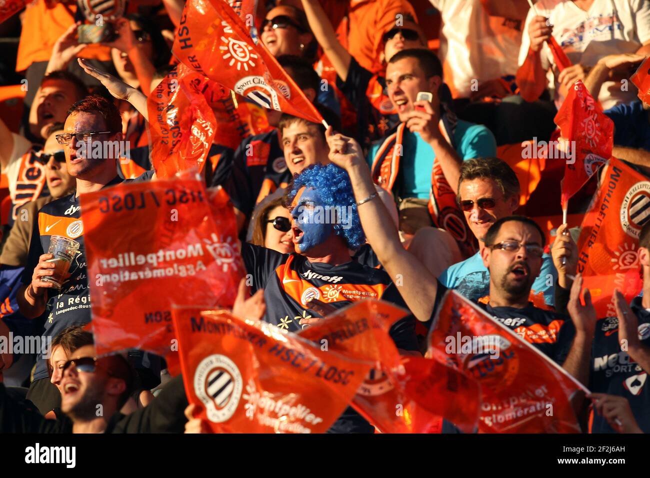 FOOTBALL - FRENCH CHAMPIONSHIP 2011/2012 - L1 - MONTPELLIER HSC v LILLE OSC - 13/05/2012 - PHOTO MANUEL BLONDEAU / DPPI - AMBIANCE Stock Photo