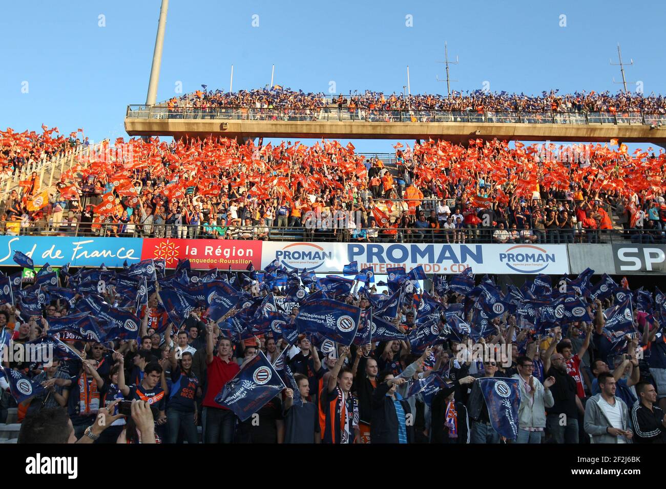 FOOTBALL - FRENCH CHAMPIONSHIP 2011/2012 - L1 - MONTPELLIER HSC v LILLE OSC - 13/05/2012 - PHOTO MANUEL BLONDEAU / DPPI - AMBIANCE Stock Photo