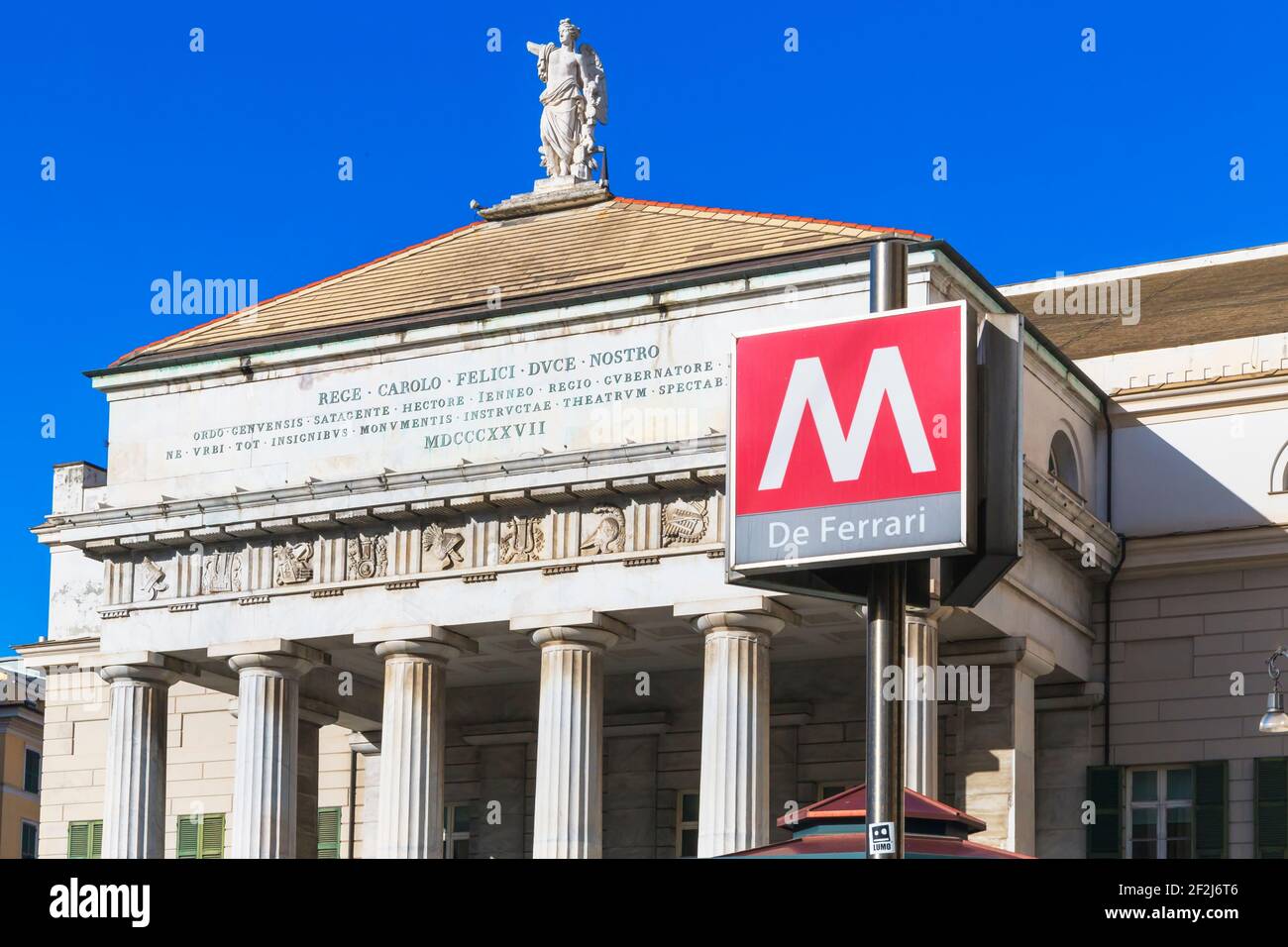 Carlo Felice opera house, Genoa, Liguria, Italy Stock Photo