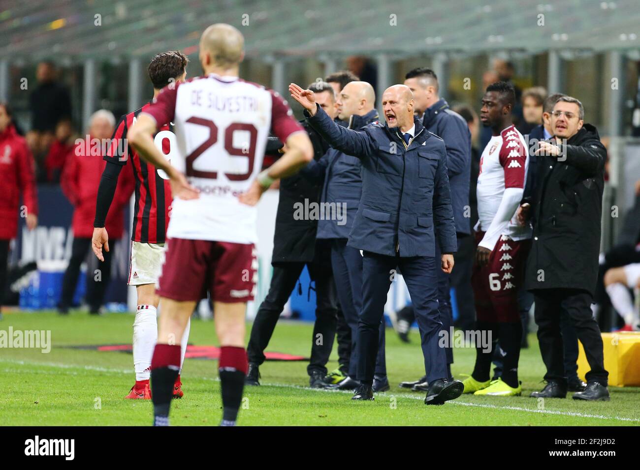Torino assistant coach Attilio Lombardo during the Italian championship Serie A football match between AC Milan and Torino FC on November 26, 2017 at Giuseppe Meazza in Milan, Italy - Photo Morgese - Rossini / DPPI Stock Photo