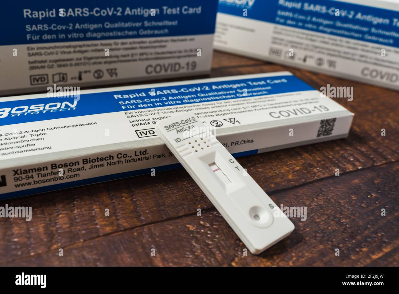 germany - 12, 2021: corona virus quick test for self-testing by biotech. available for purchase in germany in the lidl online store. test for th Stock Photo - Alamy