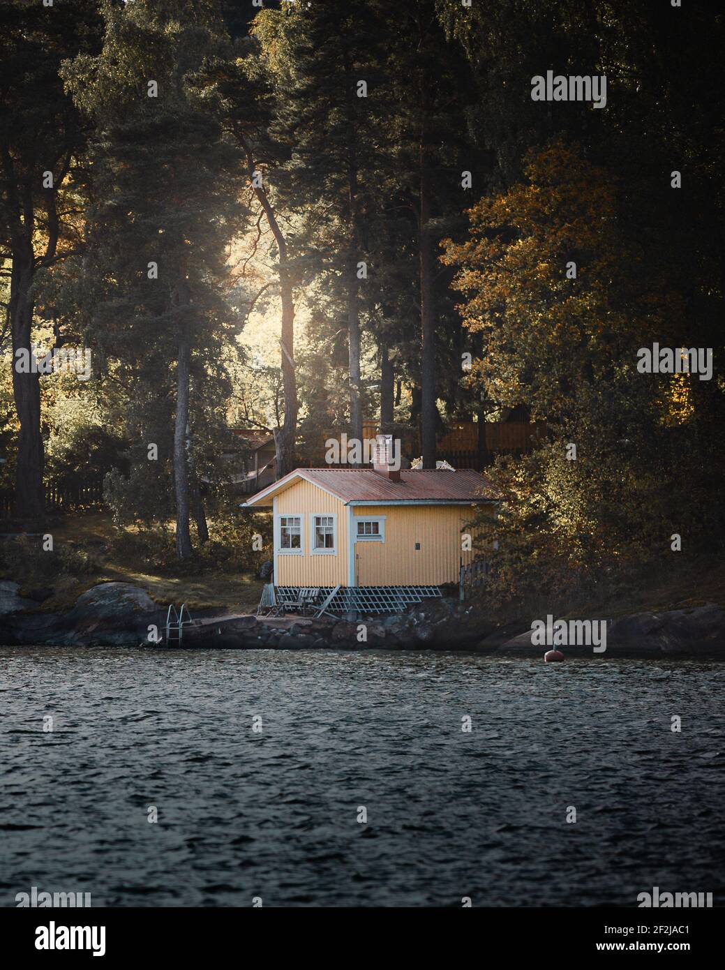 Hut in the archipelago between Finland and Sweden near Ruissalo. Stock Photo