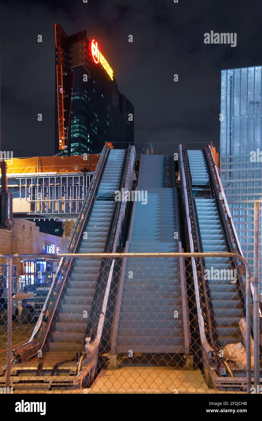 Escalator under construction in a street of Las Vegas Stock Photo