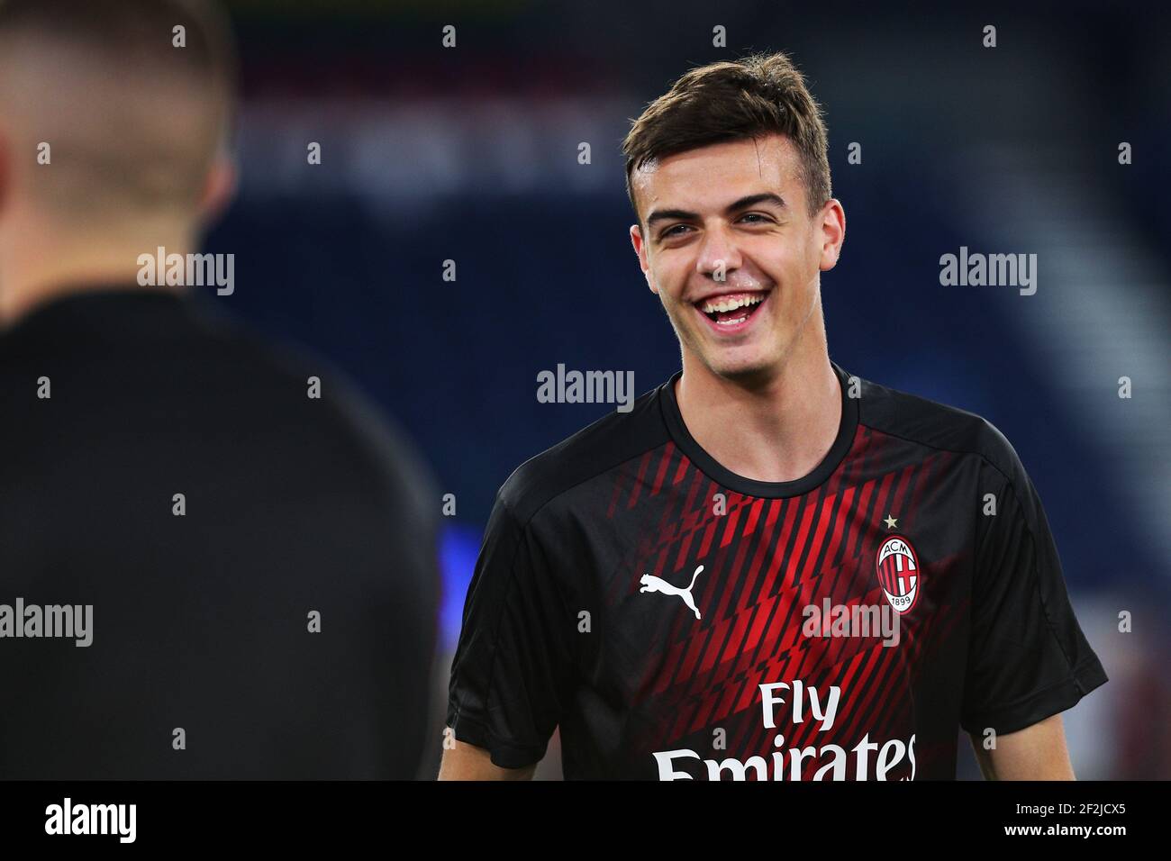 Daniel Maldini Of Milan During Warm Up Before The Italian Championship Serie A Football Match Between Ss Lazio And Ac Milan On July 4 At Stadio Olimpico In Rome Italy