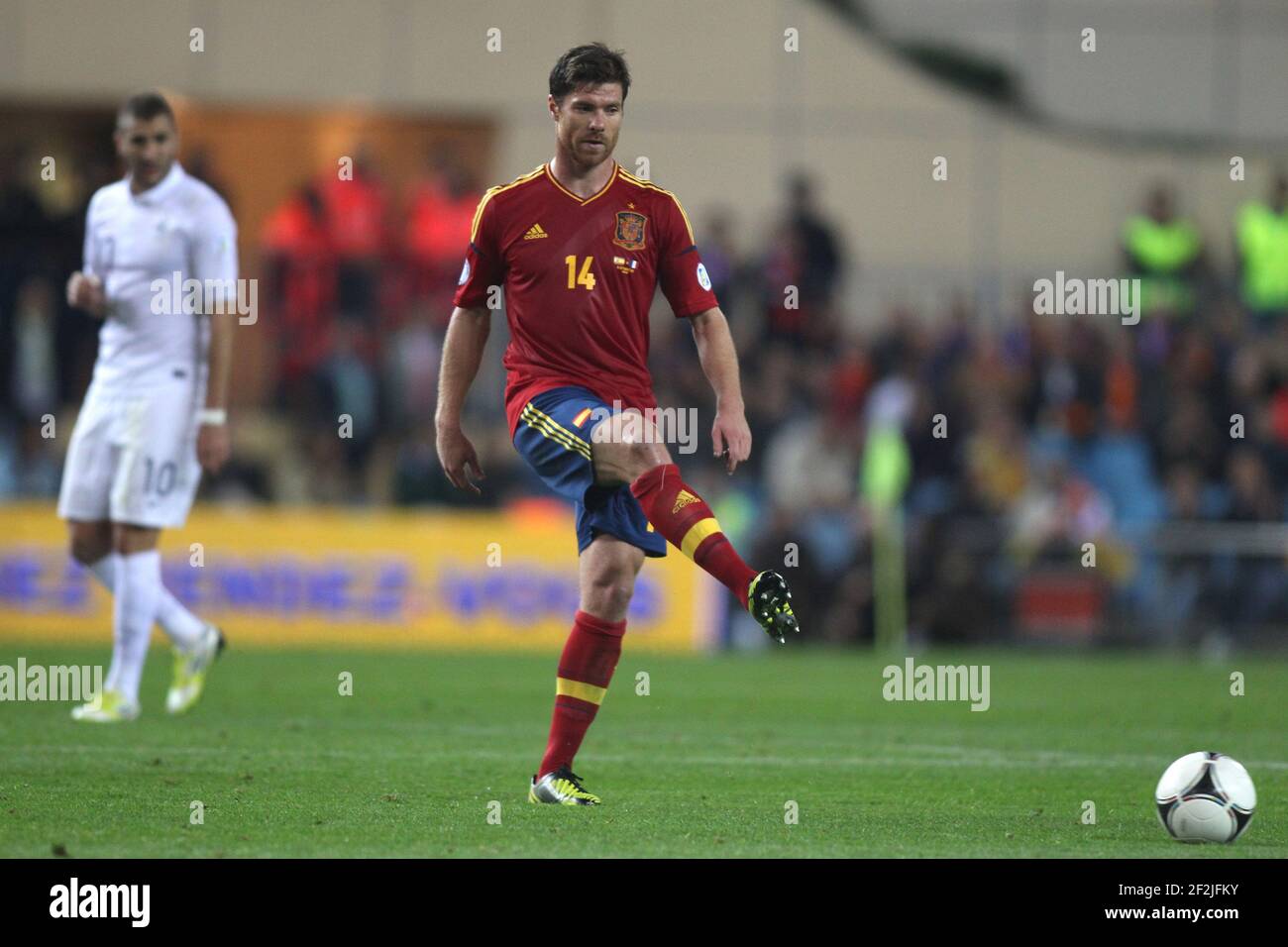 FOOTBALL - FIFA WORLD CUP 2014 - QUALIFYING - SPAIN v FRANCE - 16/10/2012 - PHOTO MANUEL BLONDEAU / AOP PRESS / DPPI - XABI ALONSO Stock Photo