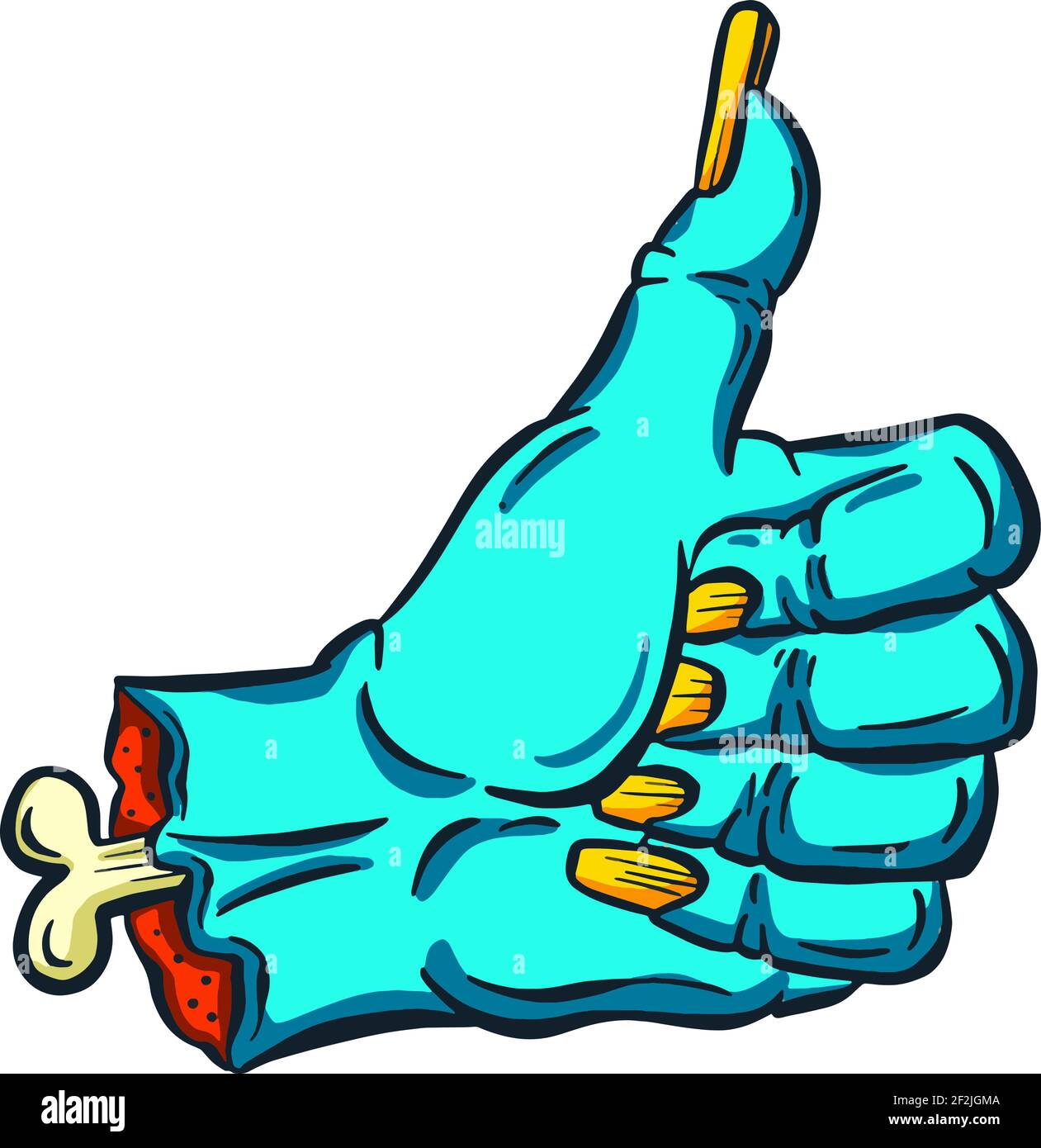 Hand Gesture Undead Zombie Halloween Hand Cartoon Illustration Stock