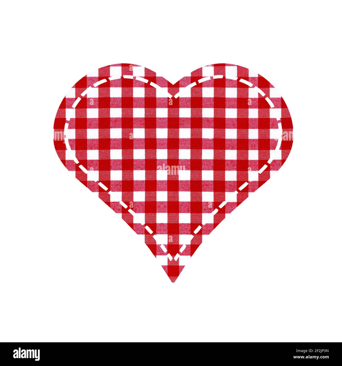 Checkered fabric heart for Valentine's Day Stock Photo