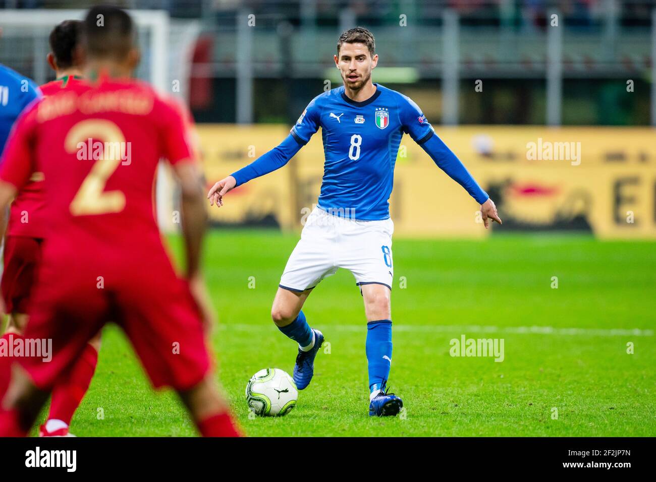 Jorginho of Italy during the UEFA Nations League 2018, League A, Group 3 football match between Italy and Portugal on November 17, 2018 at Giuseppe Meazza stadium in Milan, Italy - Photo Morgese - Rossini / DPPI Stock Photo